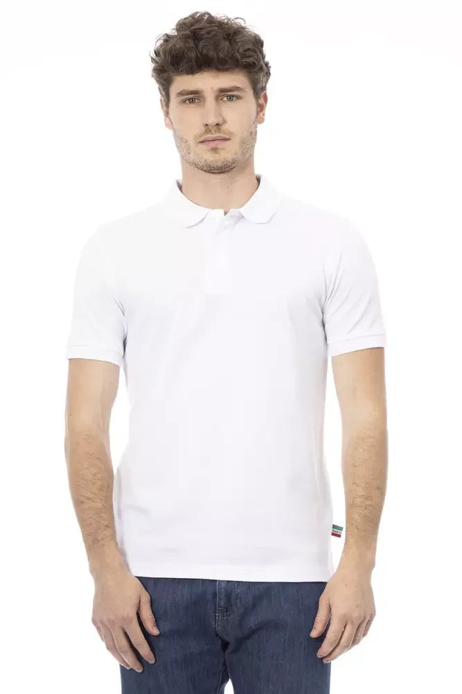 Baldinini Trend White Cotton Men Polo Shirt - Polos