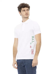 Baldinini Trend White Cotton Men Polo Shirt - Polos