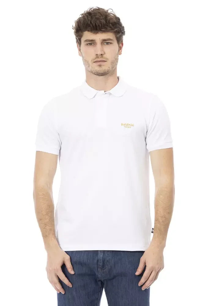 Baldinini Trend White Cotton Men Polo Shirt - Polos