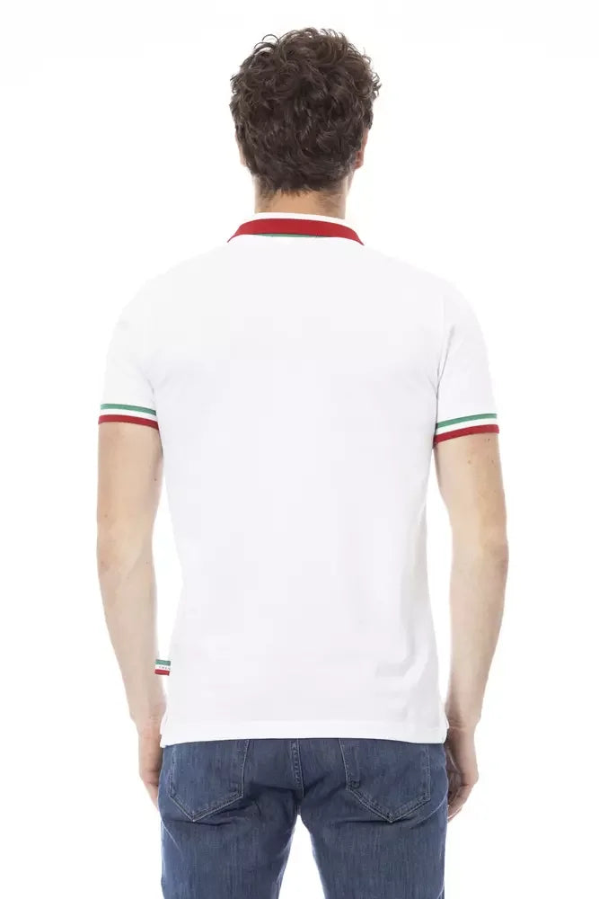 Baldinini Trend White Cotton Men Polo Shirt - Polos
