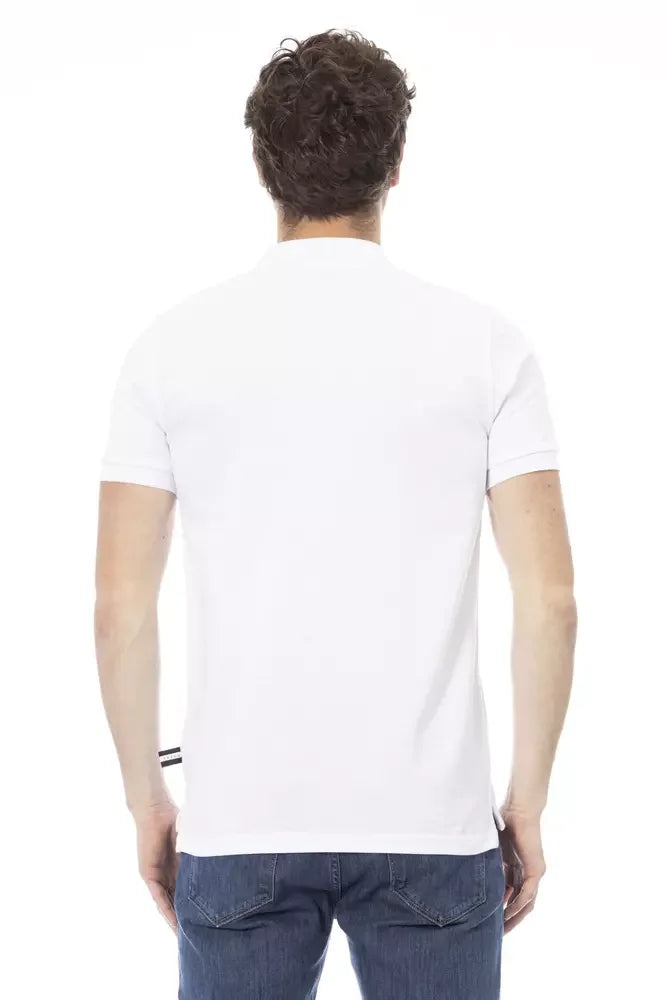 Baldinini Trend White Cotton Men Polo Shirt - Polos
