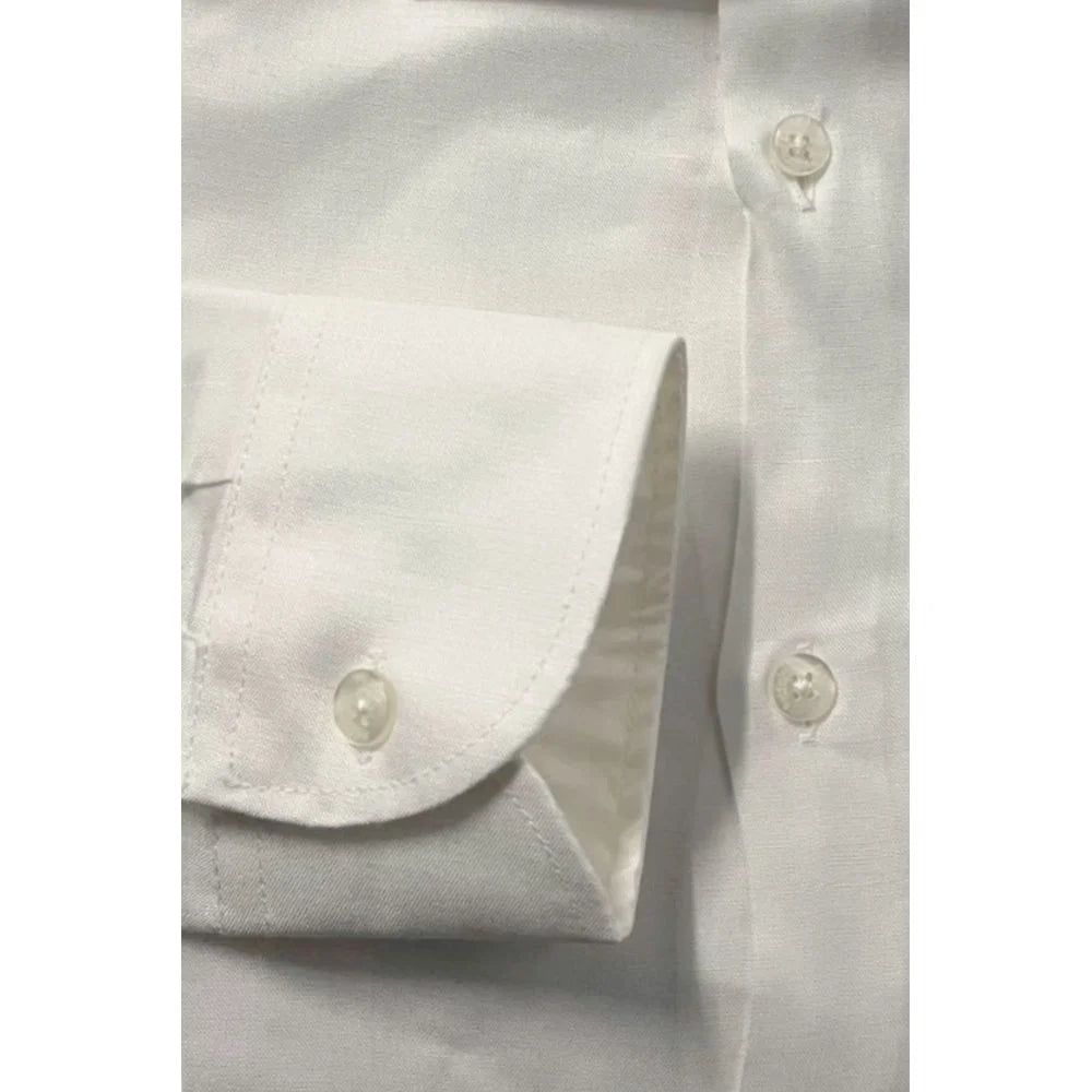Baldinini Trend White Cotton Men Shirt
