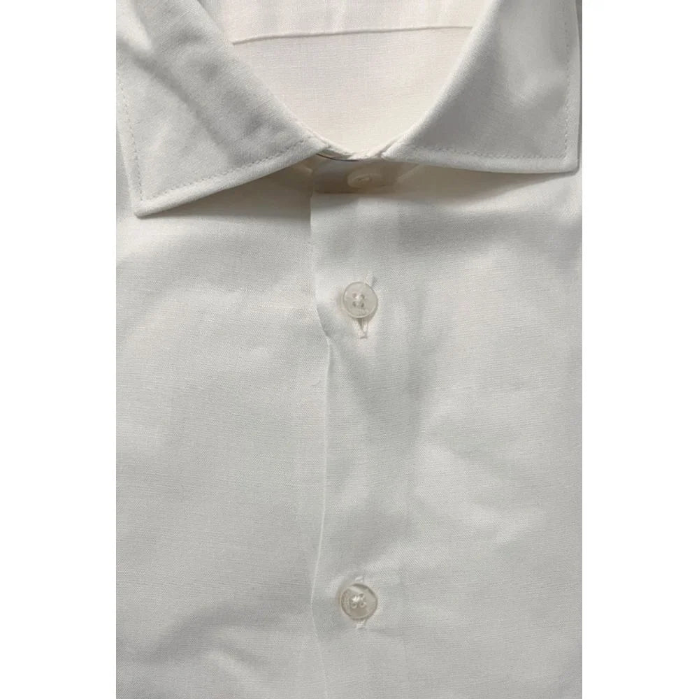 Baldinini Trend White Cotton Men Shirt