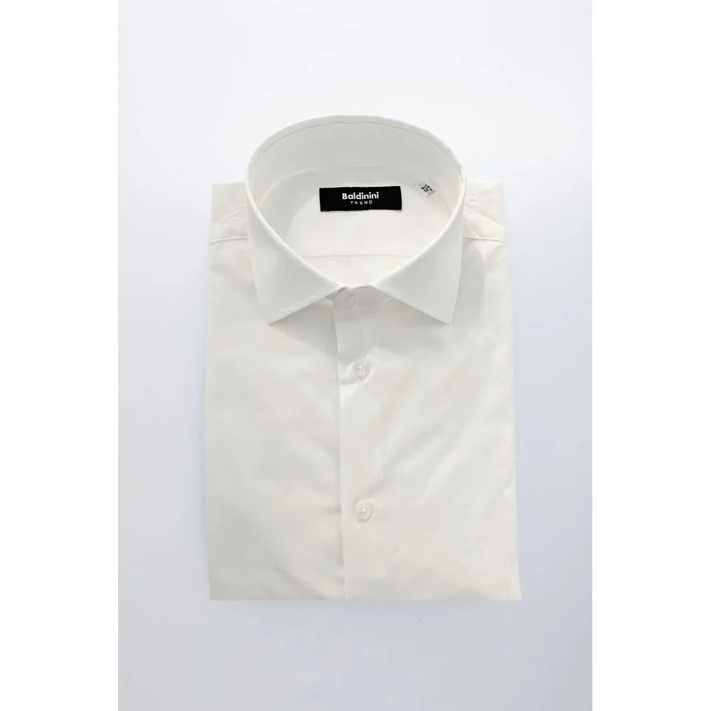 Baldinini Trend White Cotton Men Shirt