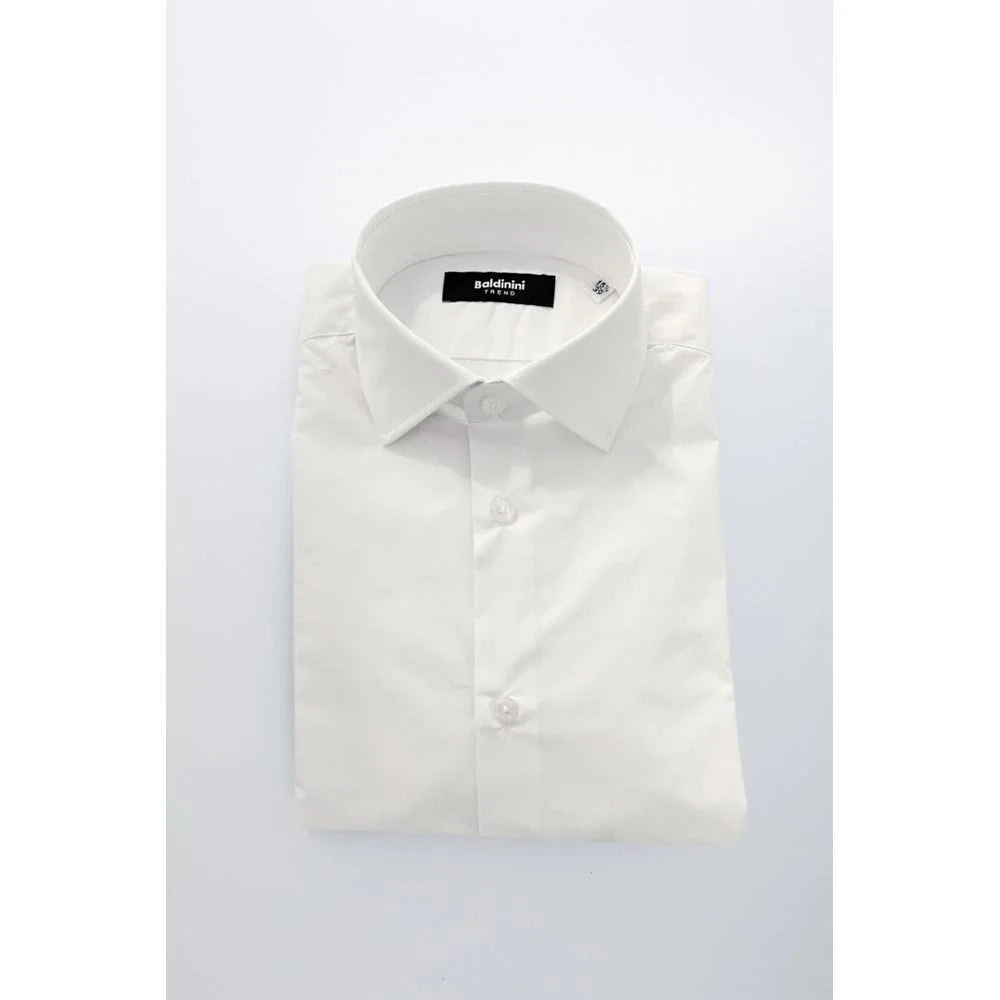 Baldinini Trend White Cotton Men Shirt