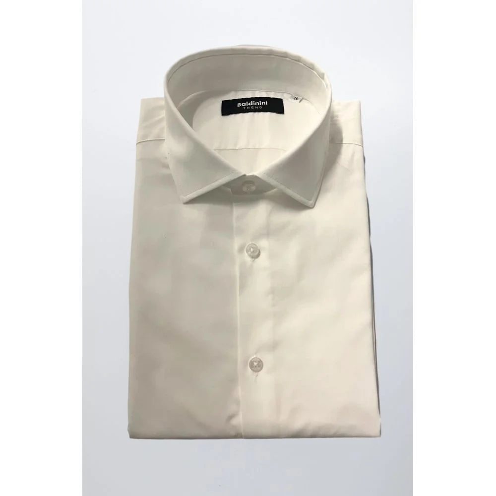 Baldinini Trend White Cotton Men Shirt - Shirts
