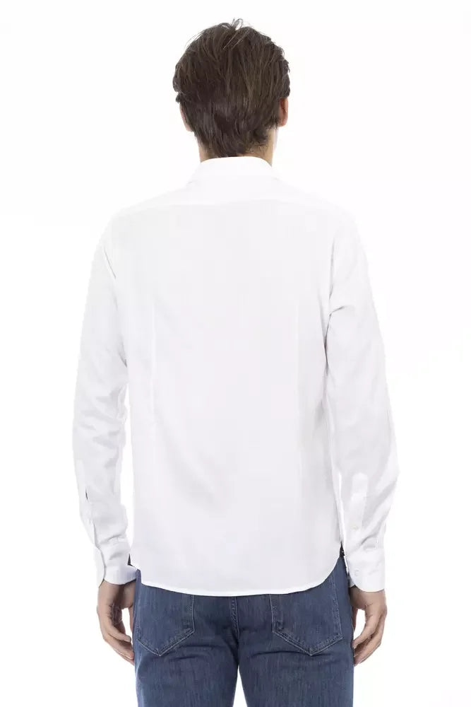 Baldinini Trend White Cotton Men Shirt - XL - Shirts