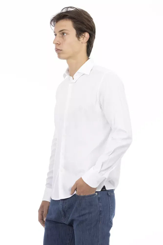 Baldinini Trend White Cotton Men Shirt - XL - Shirts