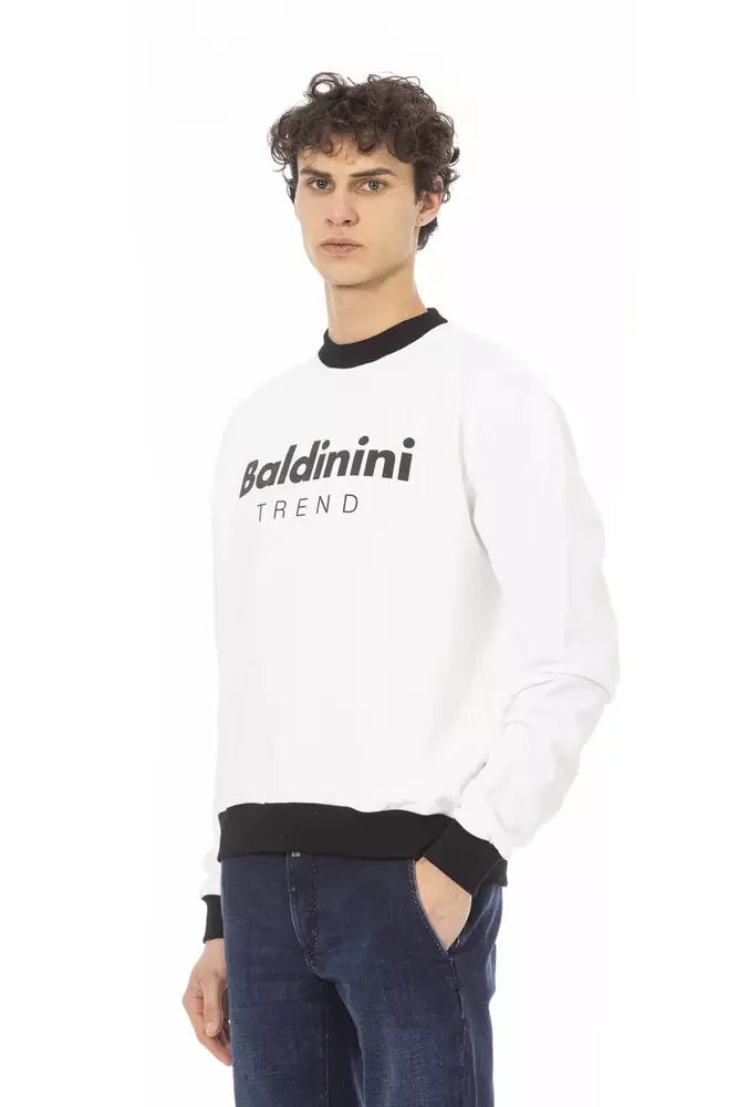 Baldinini Trend White Cotton Men’s Hoodie - 4XL - Hoodies
