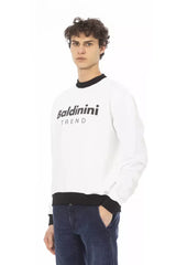 Baldinini Trend White Cotton Men’s Hoodie - 4XL - Hoodies