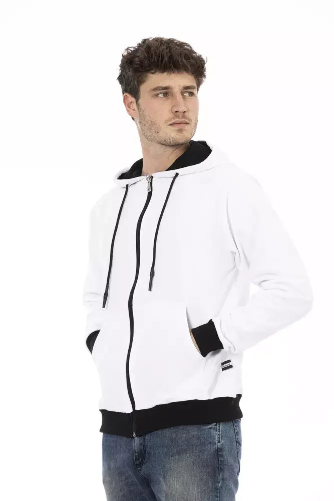 Baldinini Trend White Cotton Men’s Hoodie - Hoodies