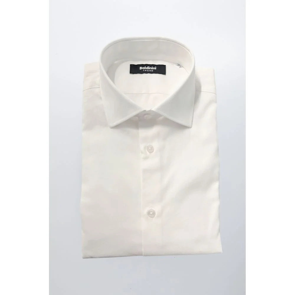 Baldinini Trend White Cotton Men’s Shirt