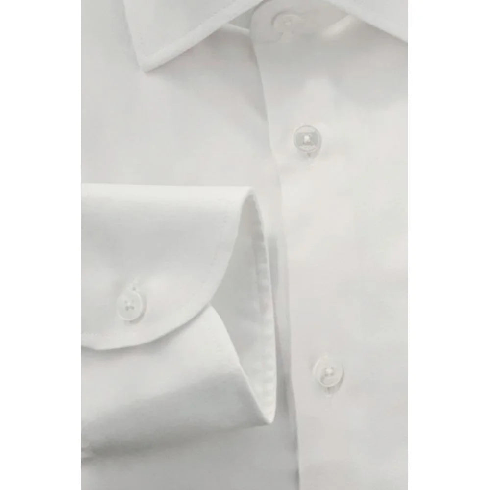 Baldinini Trend White Cotton Men’s Shirt