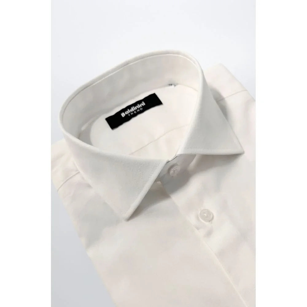 Baldinini Trend White Cotton Men’s Shirt
