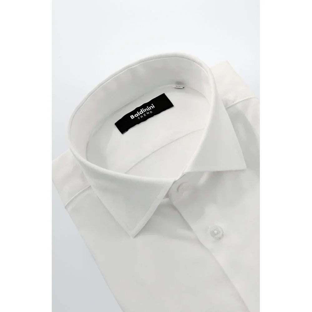 Baldinini Trend White Cotton Men’s Shirt