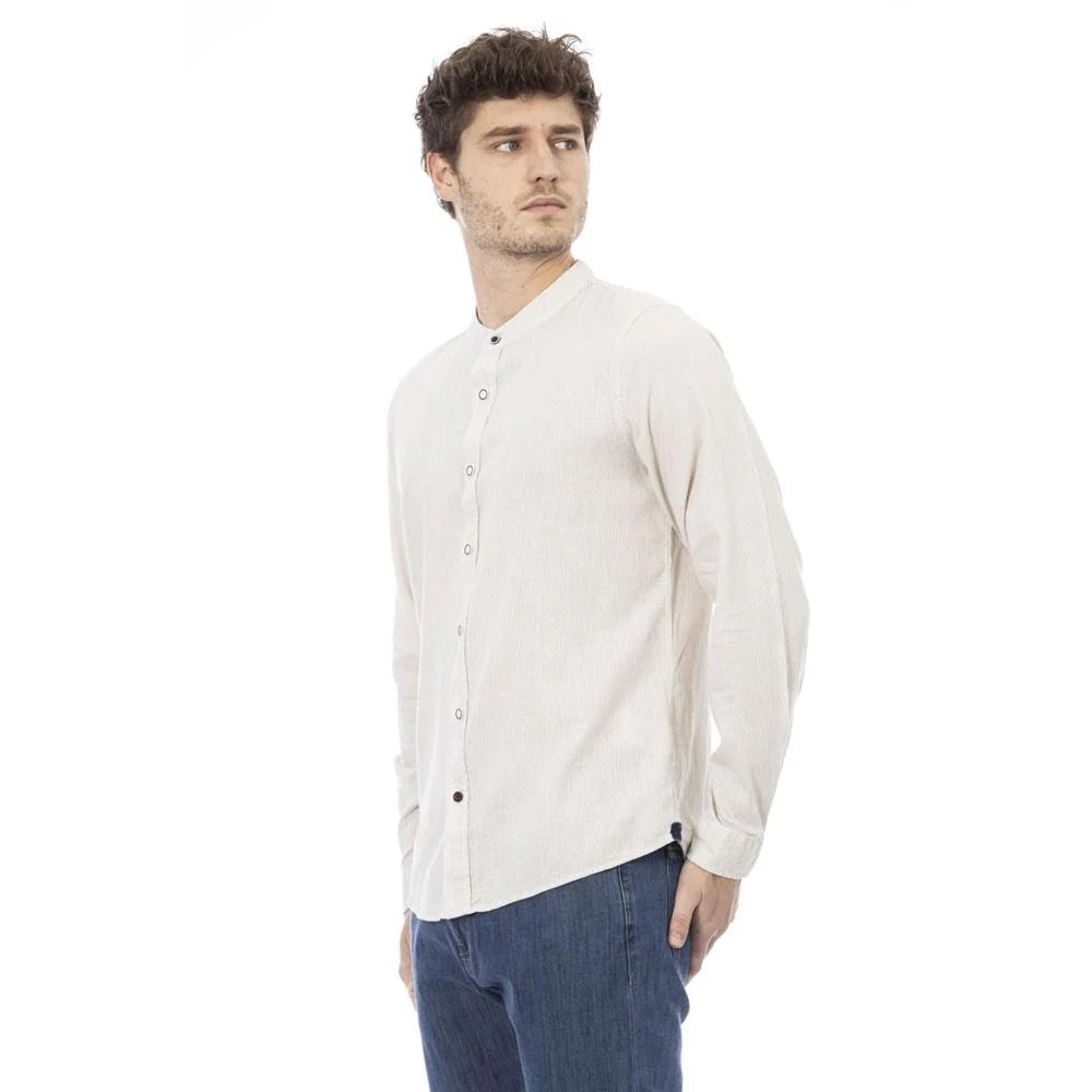 Baldinini Trend White Rayon Long Sleeve T-Shirt - S