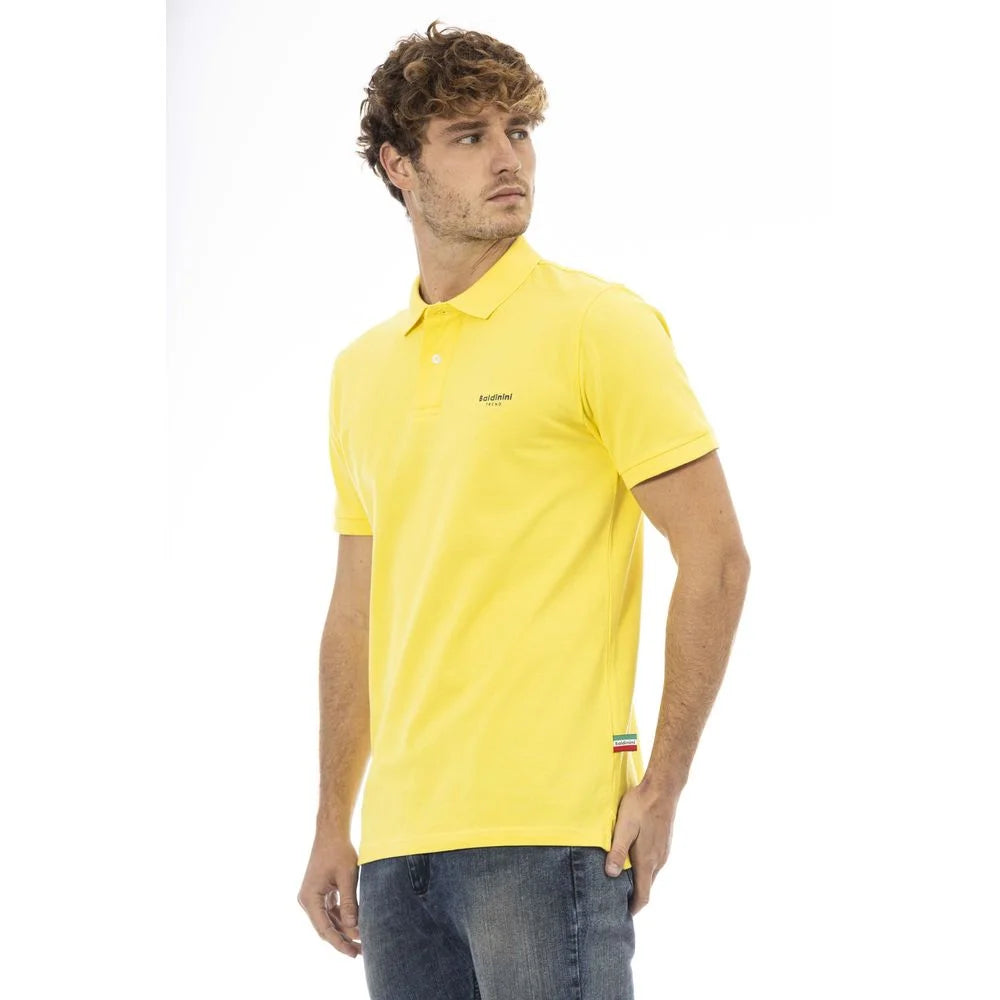 Baldinini Trend Yellow Cotton Men Polo Shirt - Polos