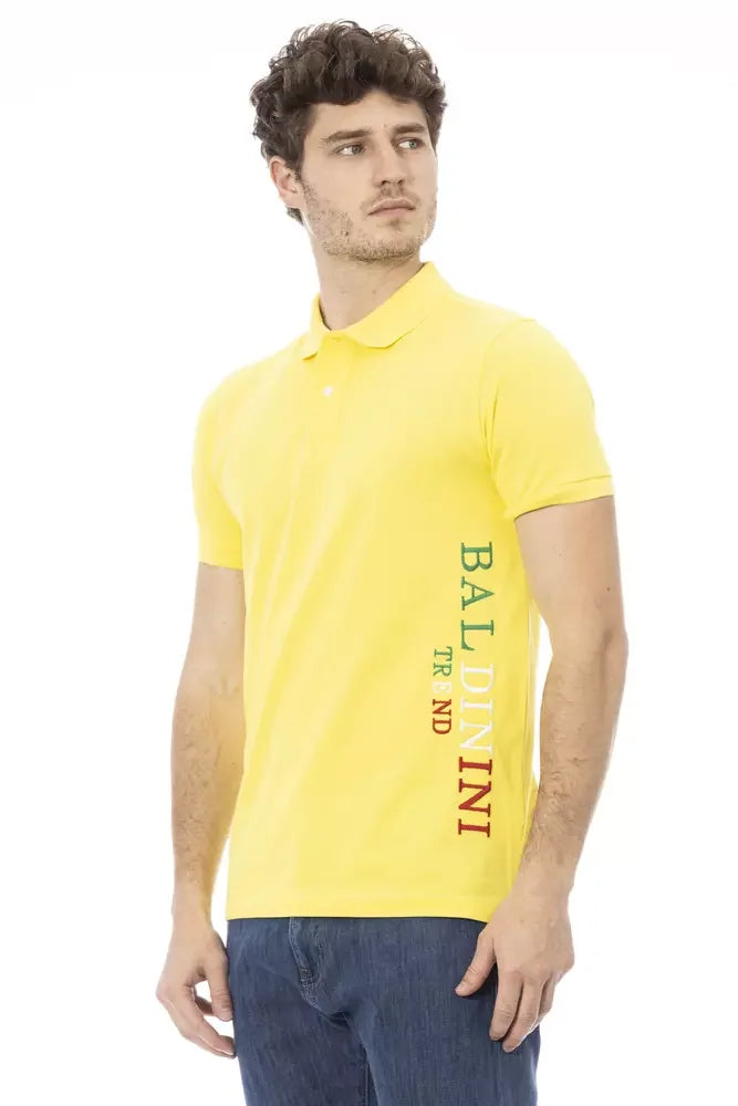Baldinini Trend Yellow Cotton Men Polo Shirt - Polos