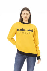 Baldinini Trend Yellow Cotton Women Hoodie - Hoodies
