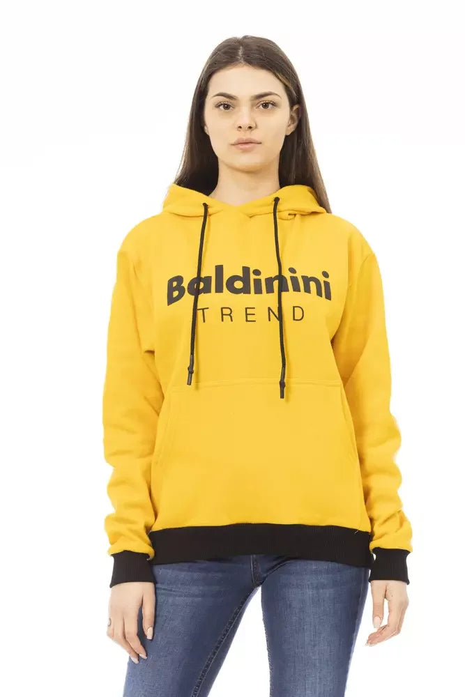 Baldinini Trend Yellow Cotton Women Hoodie - Hoodies