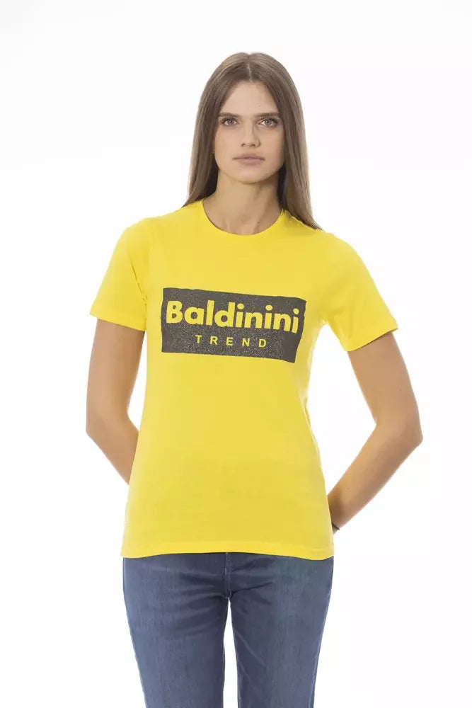 Baldinini Trend Yellow Cotton Women T-Shirt - T-Shirts