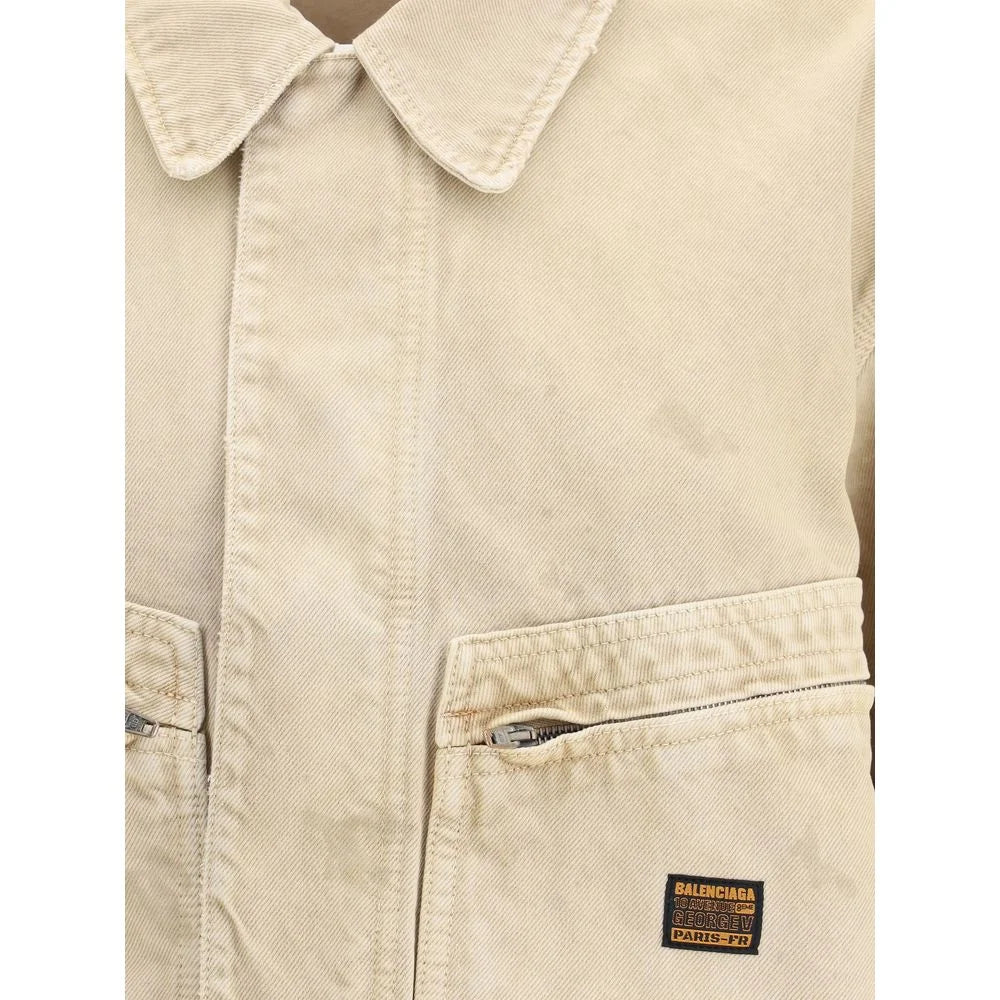 Balenciaga Beige Cotton Denim Jacket - IT36 | XS - Trucker Jackets