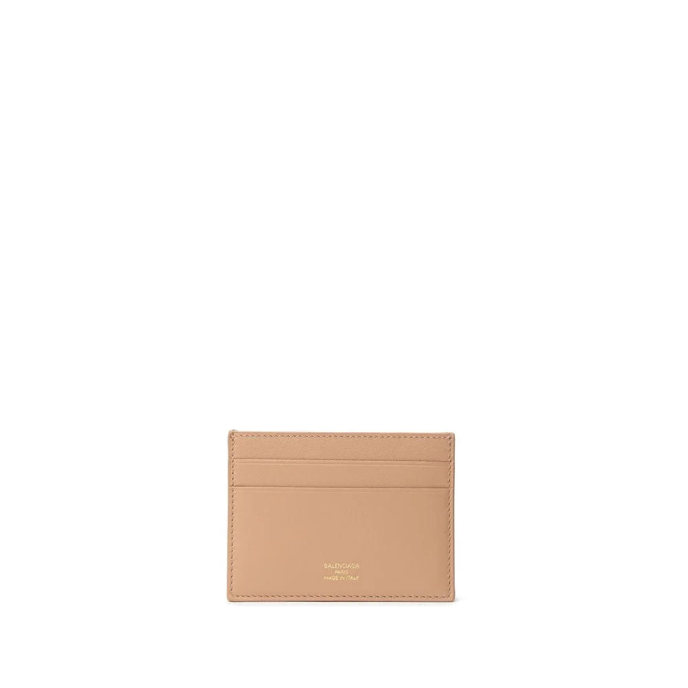 Balenciaga Beige Leather Cardholder - Card Cases