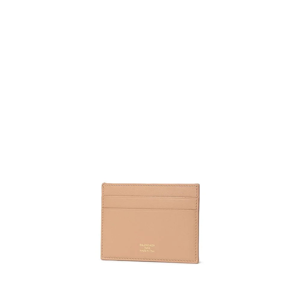 Balenciaga Beige Leather Cardholder - Card Cases