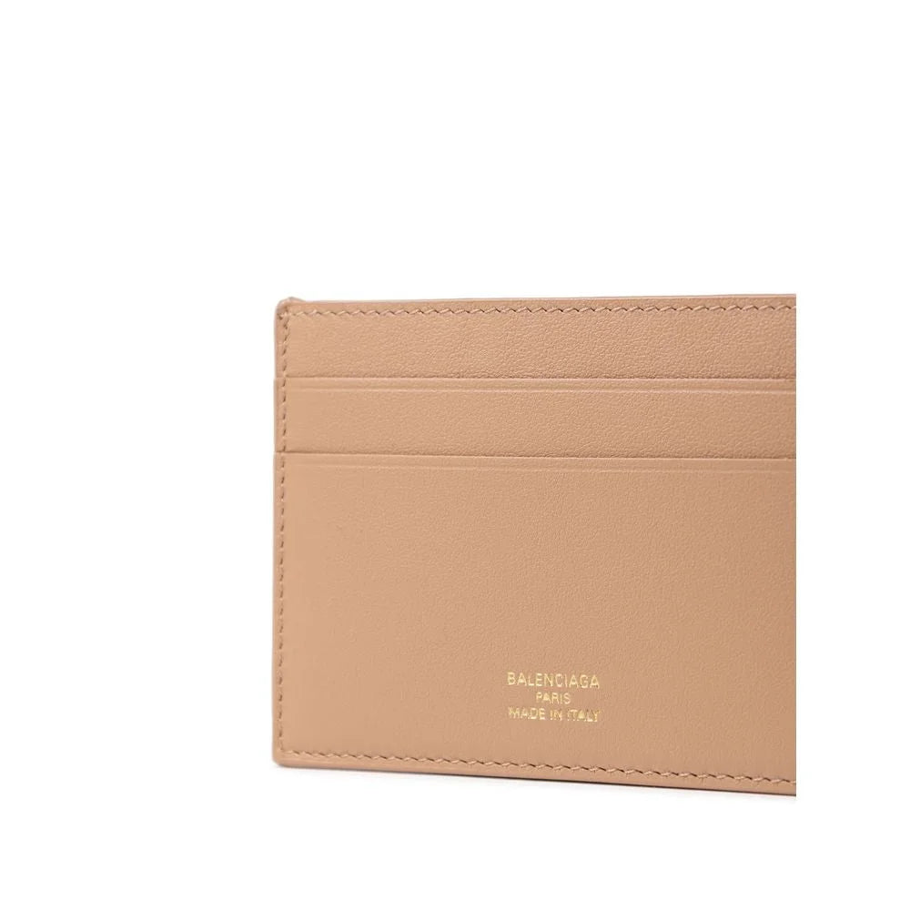 Balenciaga Beige Leather Cardholder - Card Cases