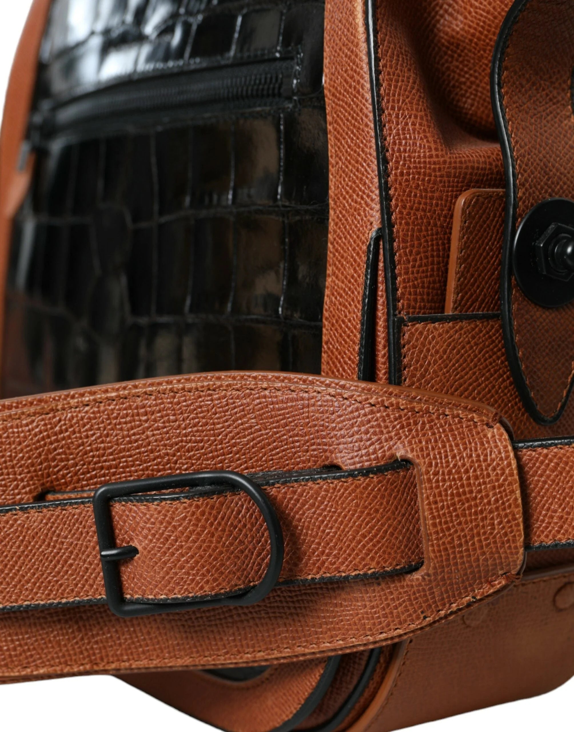 Balenciaga Black Brown Exotic Skin Leather Vertical Crossbody Purse Bag - Cross Body Bags