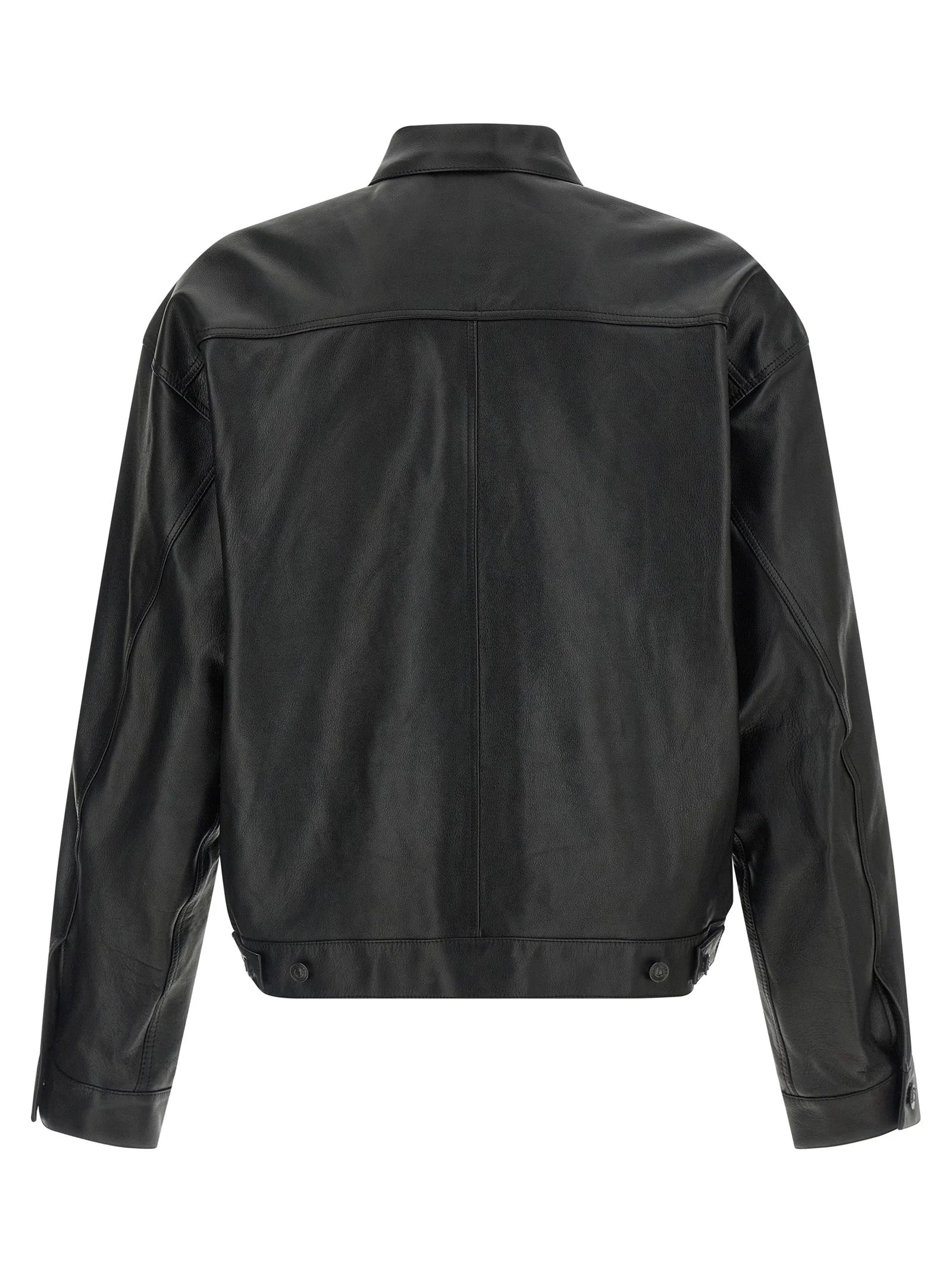 Balenciaga Black Buffalo Leather Leather Jacket - S