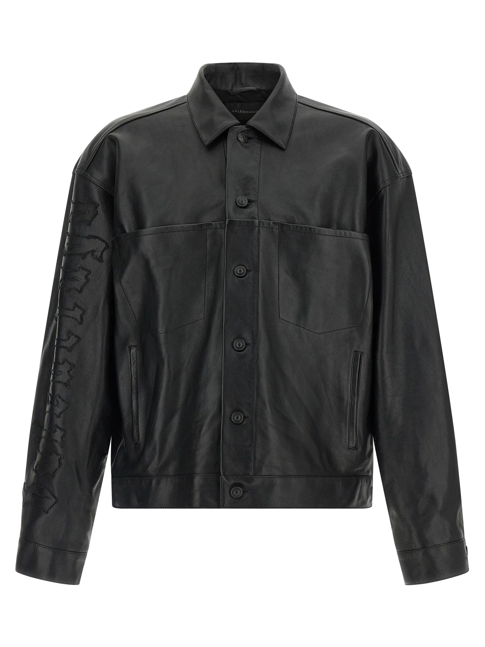Balenciaga Black Buffalo Leather Leather Jacket - S