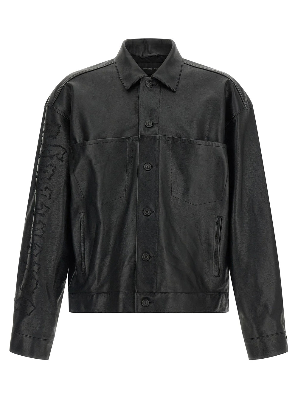 Balenciaga Black Buffalo Leather Leather Jacket - S
