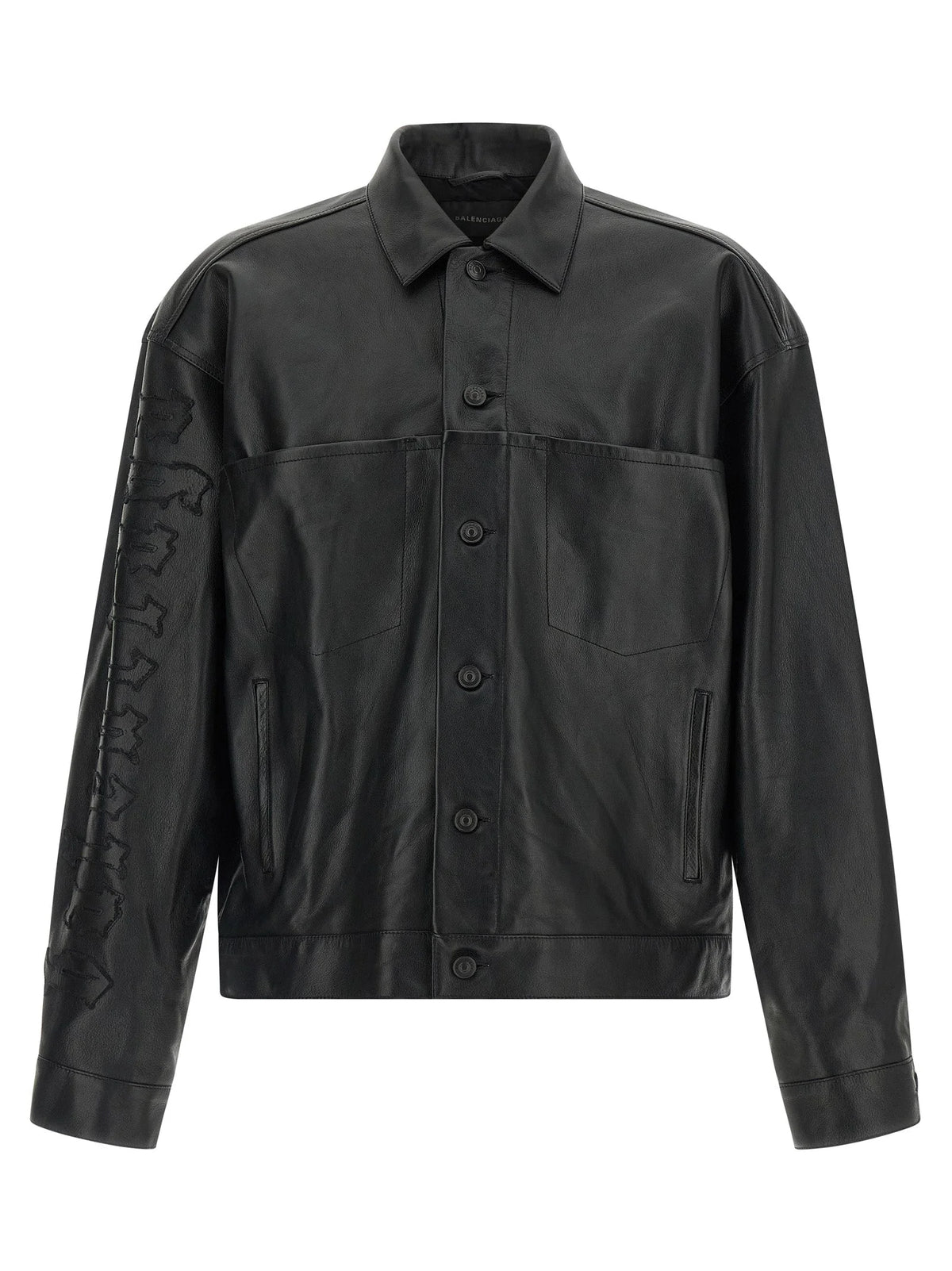 Balenciaga Black Buffalo Leather Leather Jacket - S