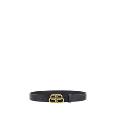 Balenciaga Black Calf Leather Bos Taurus Regular Belt - 105 cm / 42 Inches