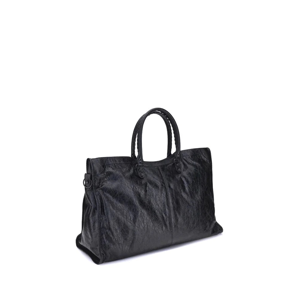Balenciaga Black Calf Leather Bos Taurus Shoulder Bag