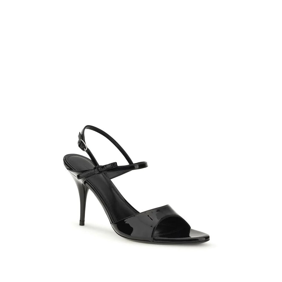 Balenciaga Svarte Stiletto Sandaler i Kalveskinn
