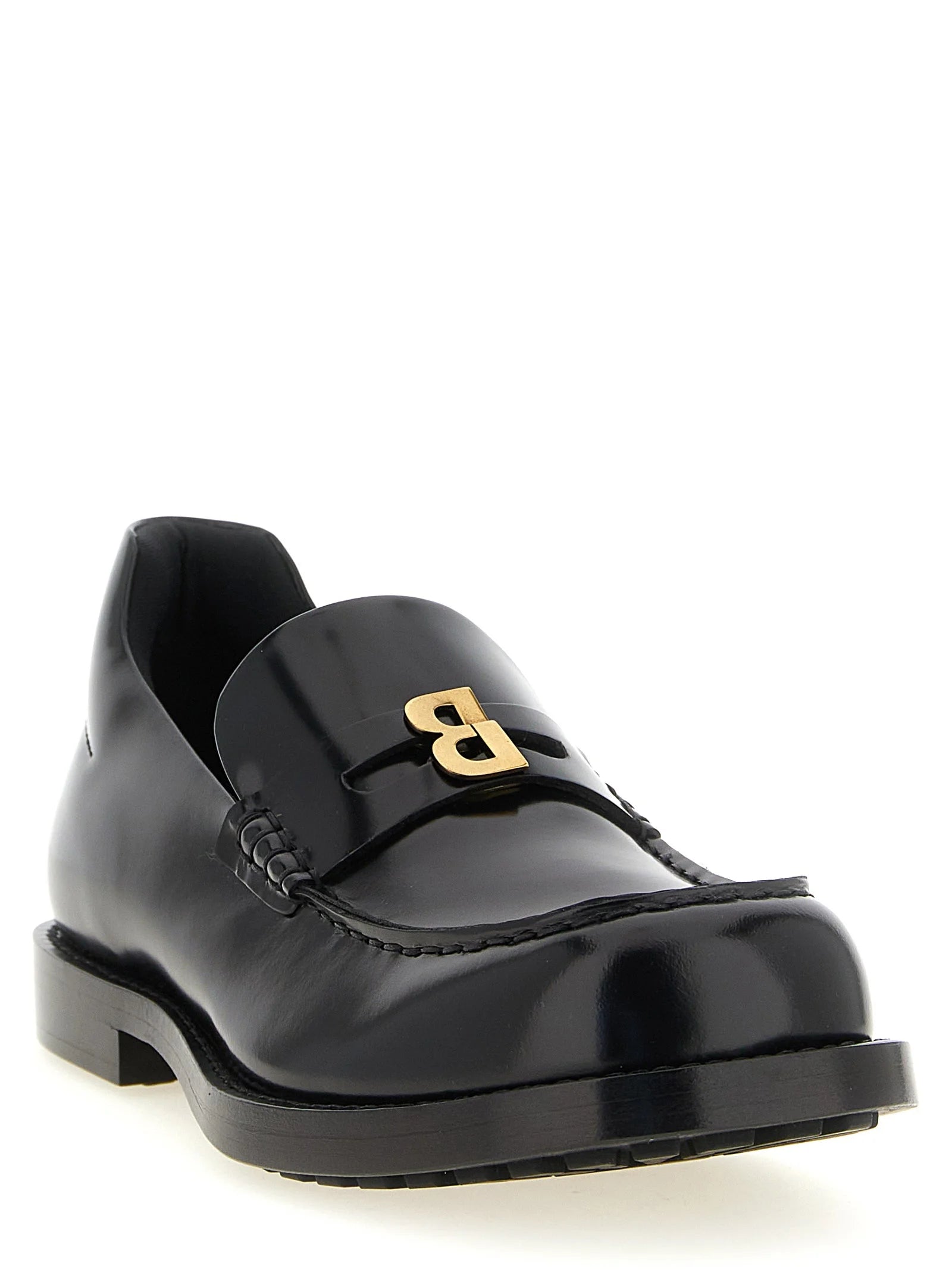 Balenciaga Black Calfskin Slip-On Loafers