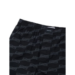 Balenciaga Black Cotton Bermuda - Bermudas