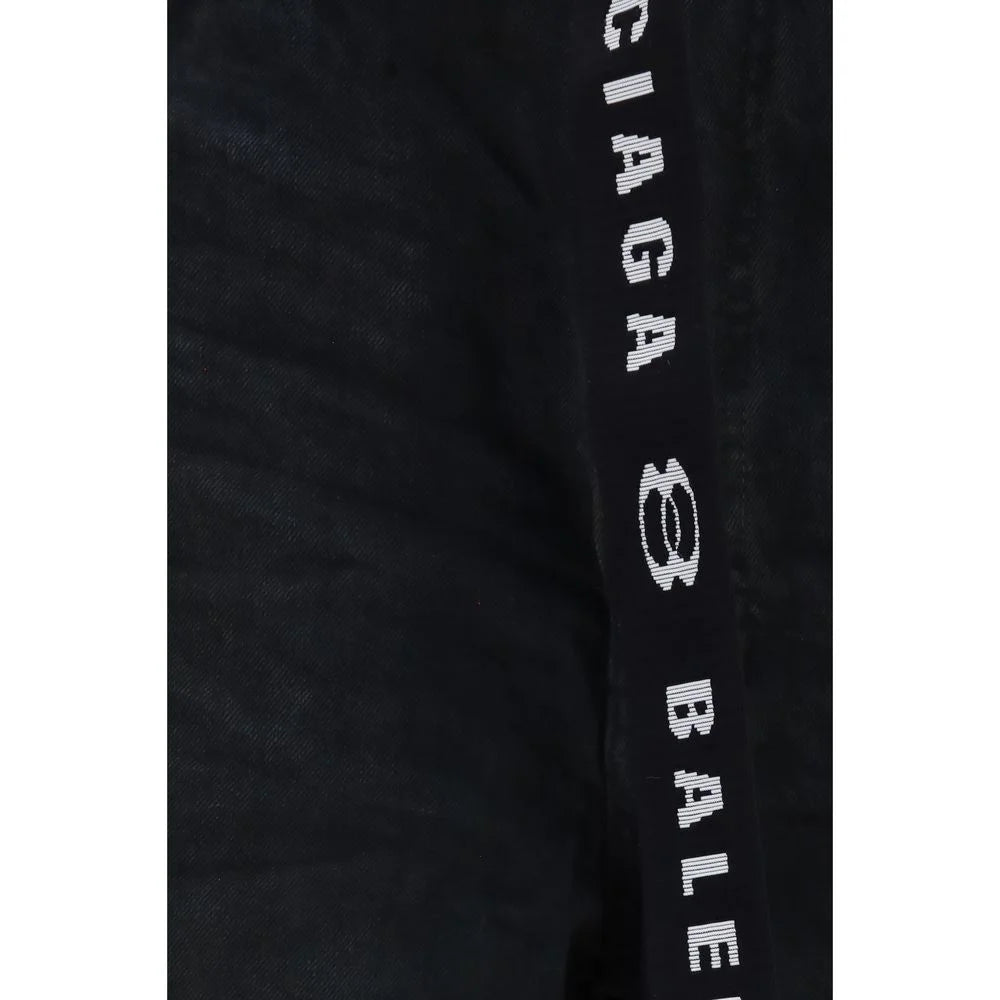 Balenciaga Black Cotton Bermuda Shorts
