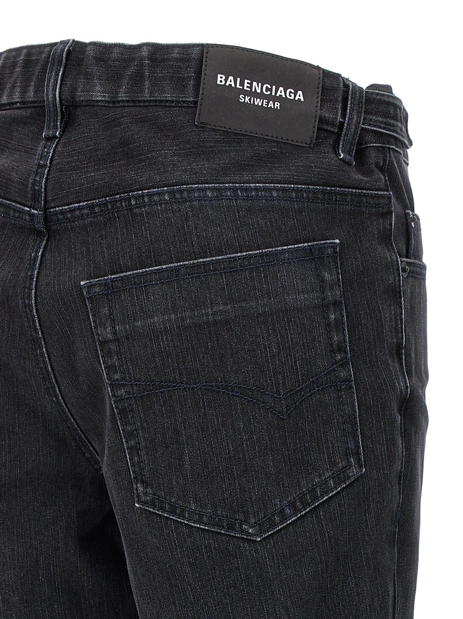 Balenciaga Black Cotton Flared Jeans - 24