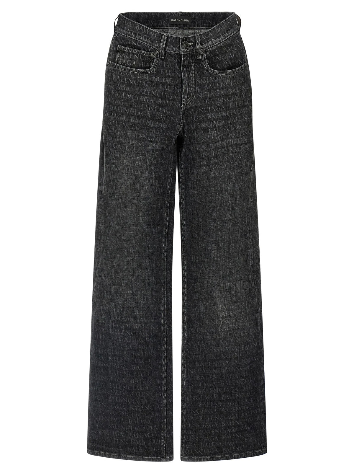 Balenciaga Black Cotton Flared Jeans
