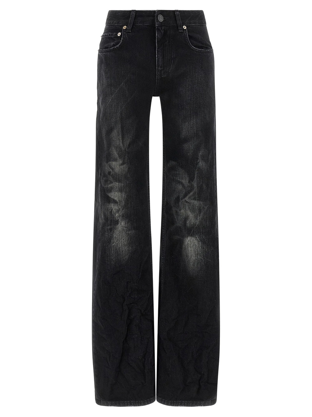 Balenciaga Black Cotton Flared Jeans