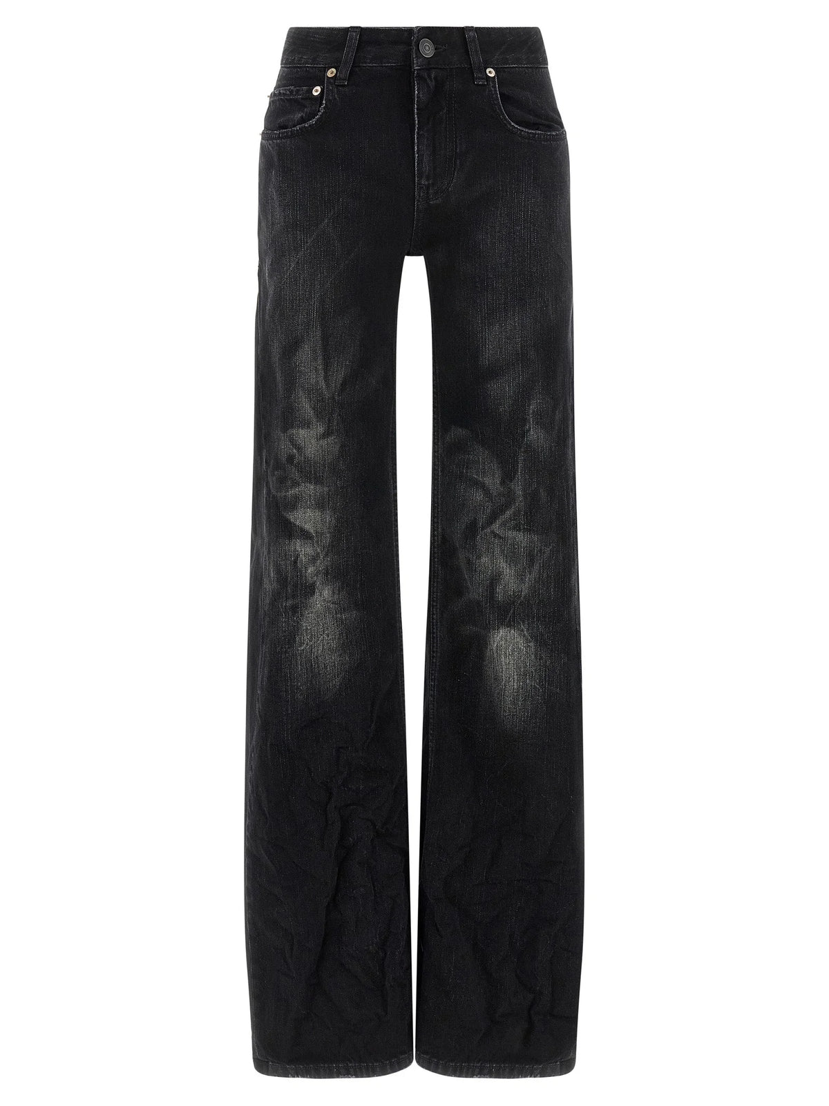 Balenciaga Black Cotton Flared Jeans