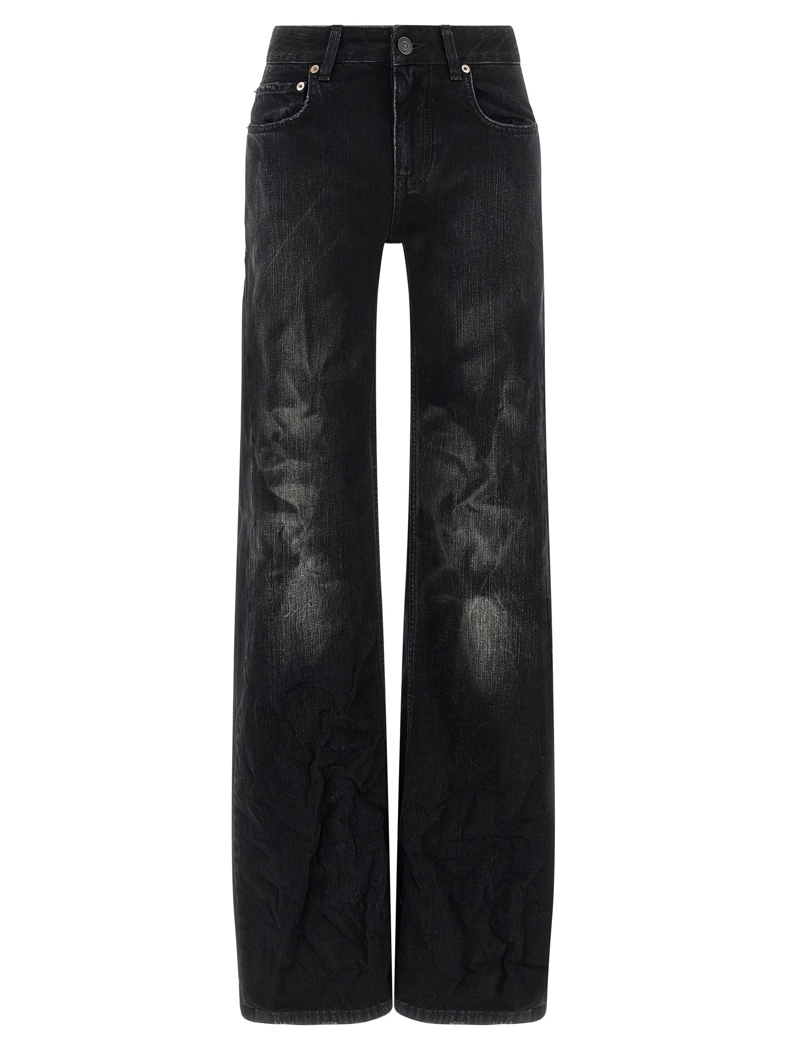Balenciaga Black Cotton Flared Jeans