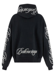 Balenciaga Black Cotton Hoodie