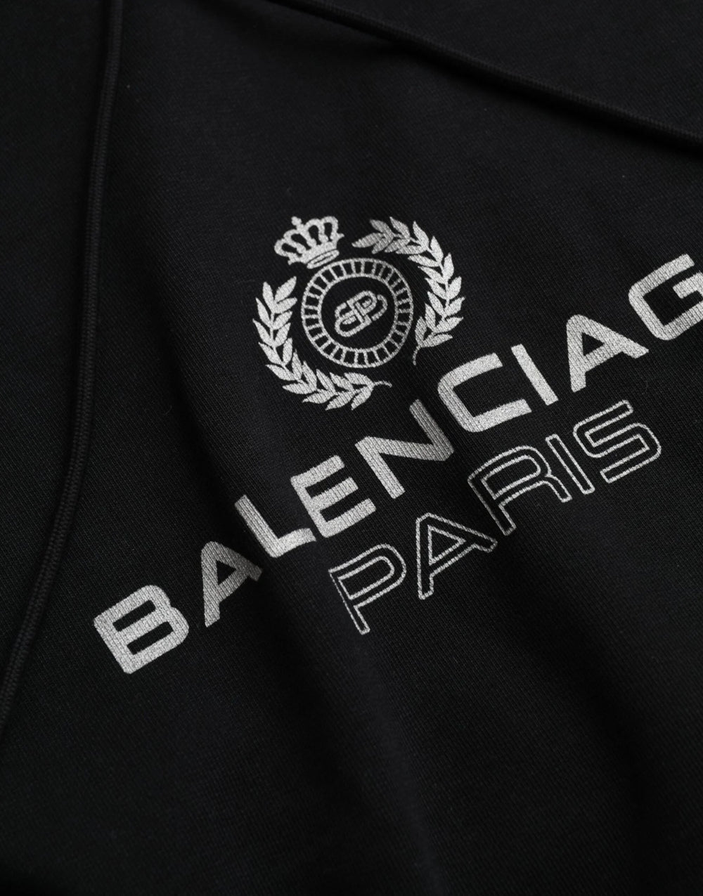 Balenciaga Black Cotton Logo Hooded Pullover Sweatshirt Sweater - XS - Hoodies