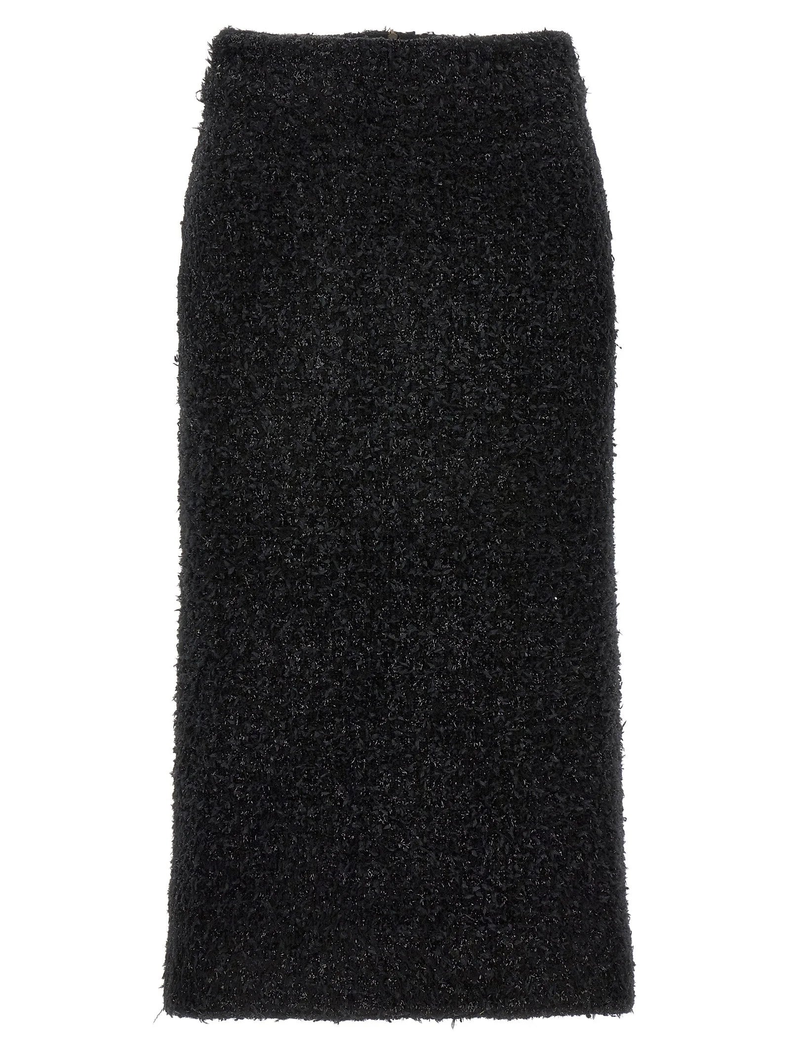 Balenciaga Black Cotton Midi Skirt