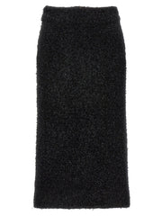 Balenciaga Black Cotton Midi Skirt