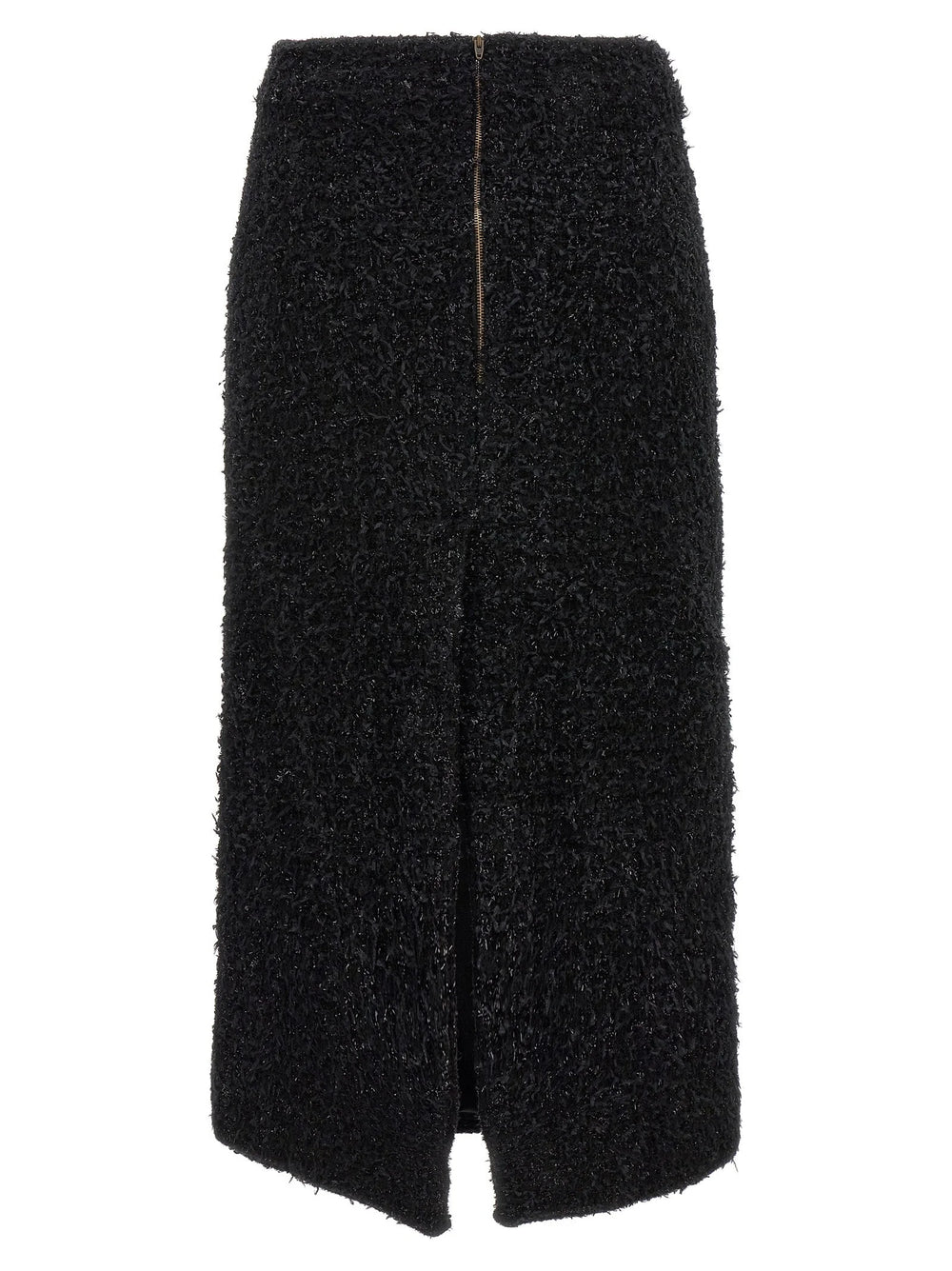 Balenciaga Black Cotton Midi Skirt